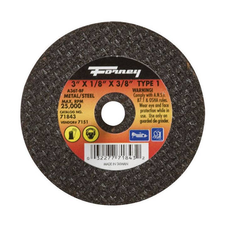 Everyday Supply Co - Wholesale Craft Tool - Forney 3" Aluminum Oxide Metal Cut-Off Wheel