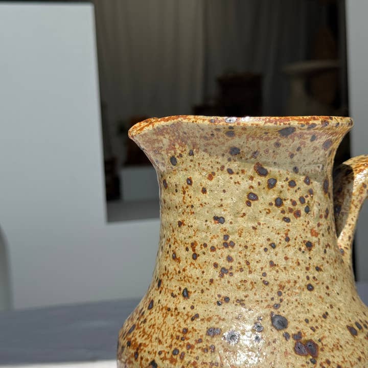 Office Objets - Wholesale Jug - Large speckled stoneware pitcher, YB brand underneath H2414