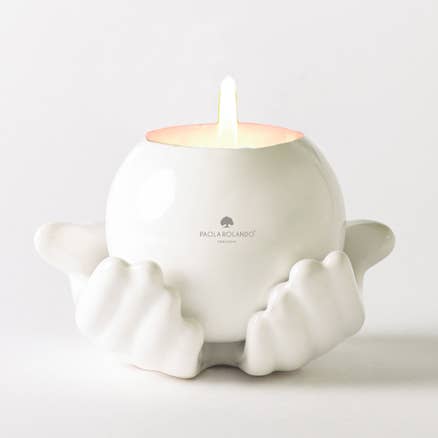 Candela In Sfera Tra Le Mani Di Ceramica - Margi per la vendita all'ingrosso da parte di Paola Rolando Creazioni