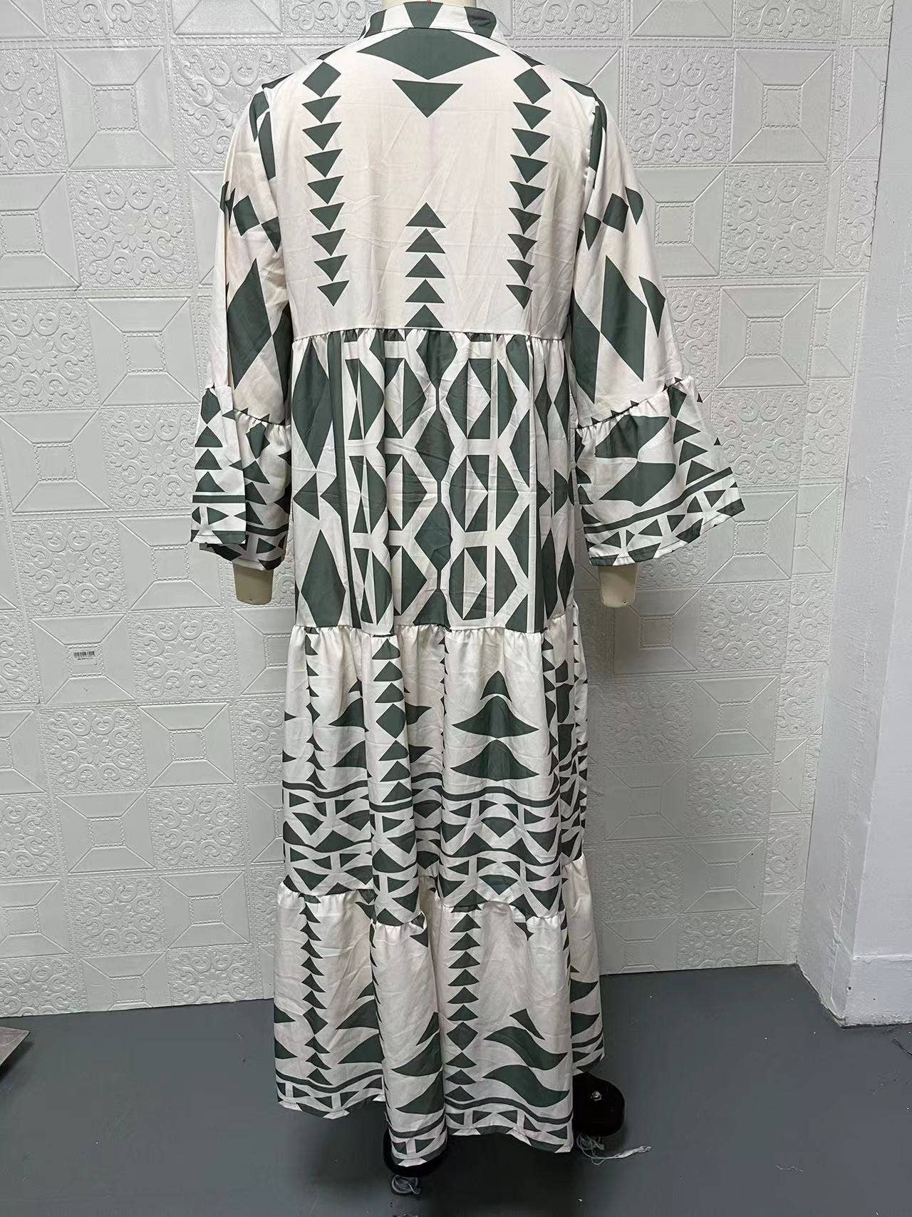 HIDDENBRAND - Wholesale Dress - Women's - Elegant Print Bohemian Dress7