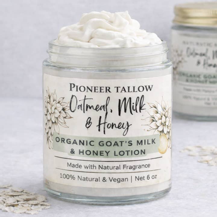 White label -Oatmeal, Milk & Honey - Goat’s Milk Lotion |6oz for wholesale by Pioneer Tallow