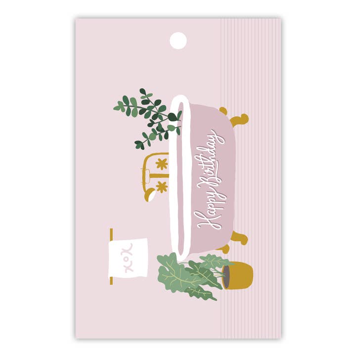 Happy Birthday Bathtub - Gift Tag for wholesale by To The Moon and Back Prints