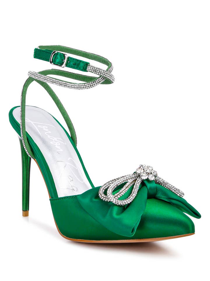 Sandales ailées à talons hauts ornées de strass pour la vente par Rag Company