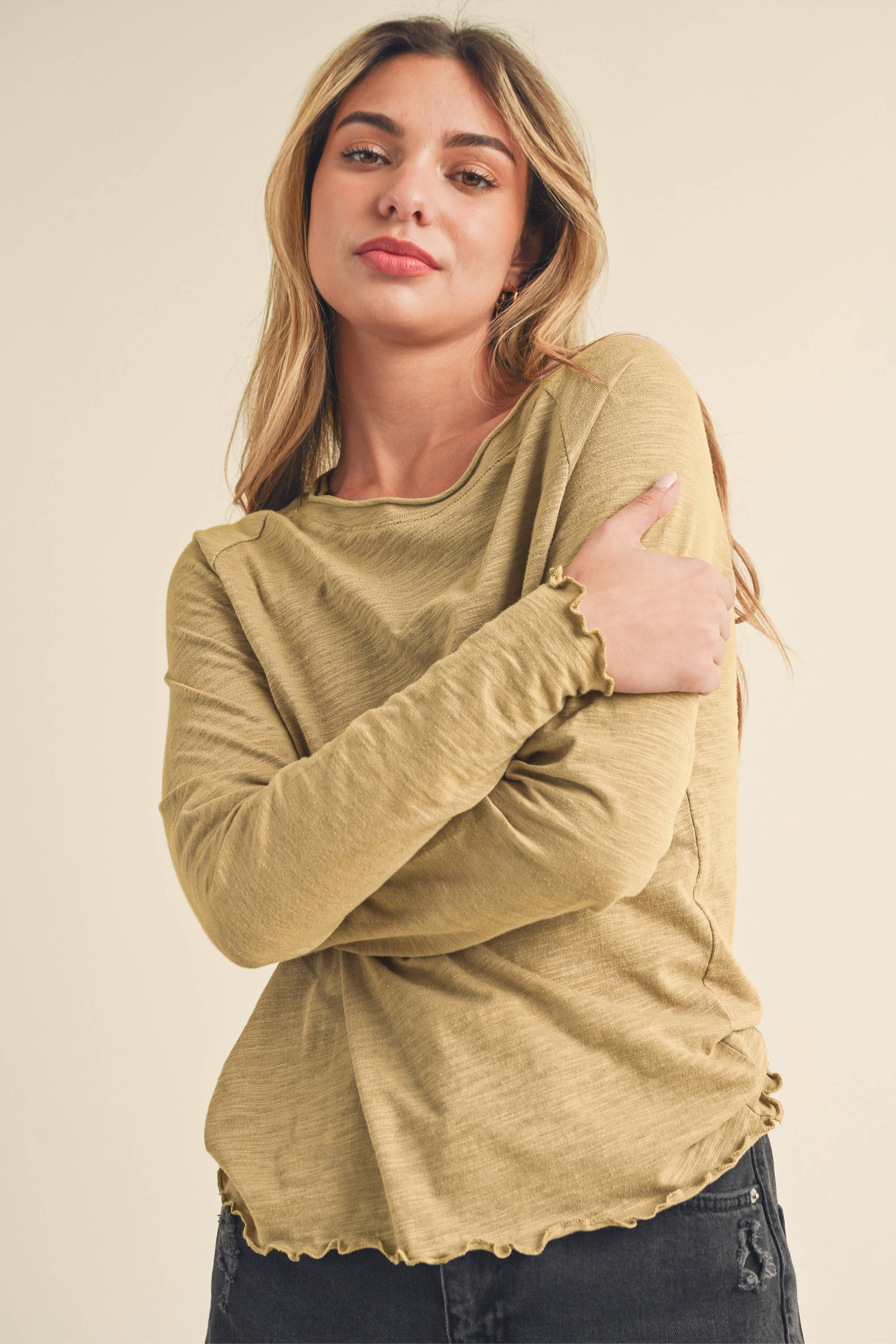 AEMI + CO - Wholesale T-Shirt - Women's - 8288DN Gwen Baby Long Sleeve Top29