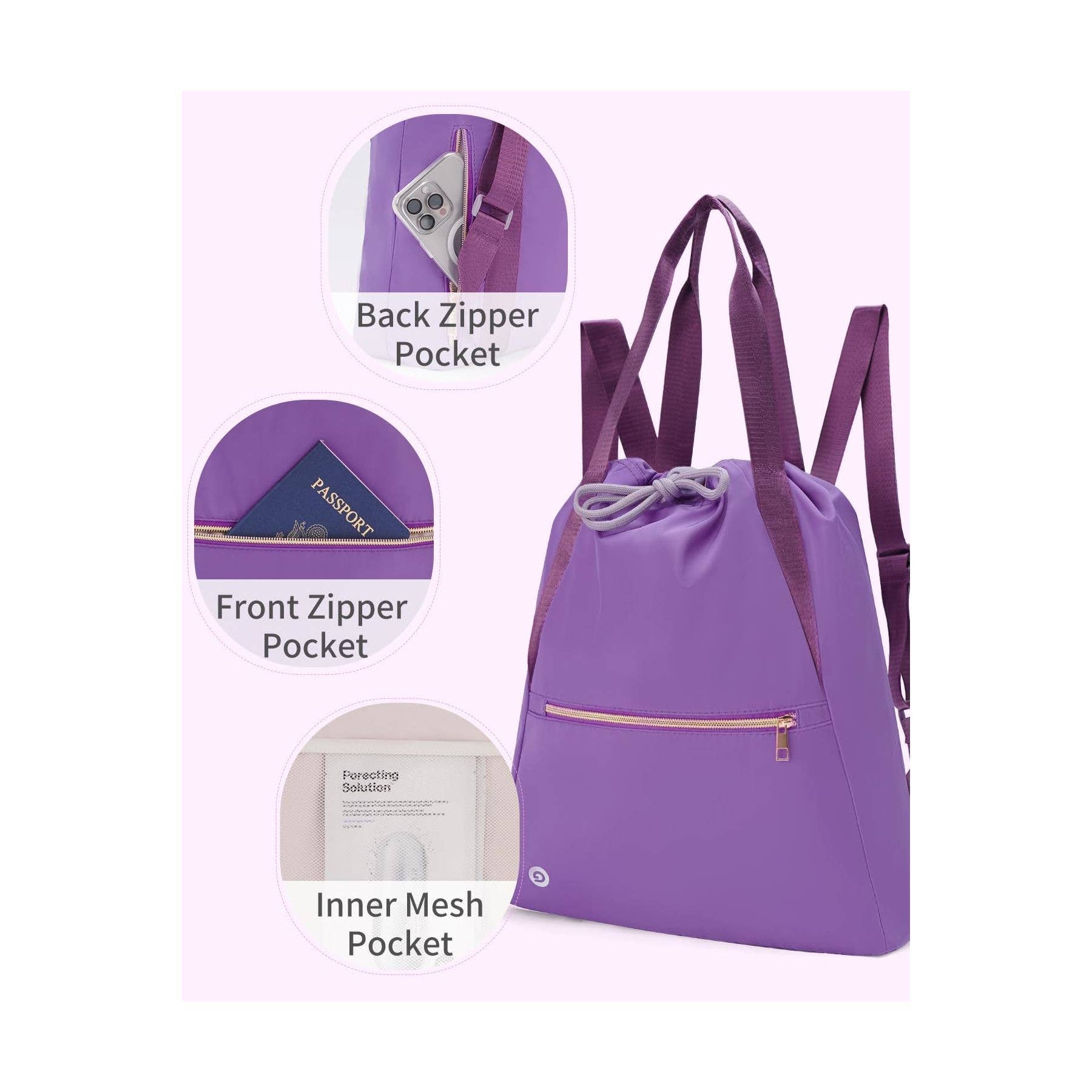 wandf - Wholesale Drawstring Bag - Unisex - Ceneda Drawstring Backpack  Water Resistant Sports Gym Sack2