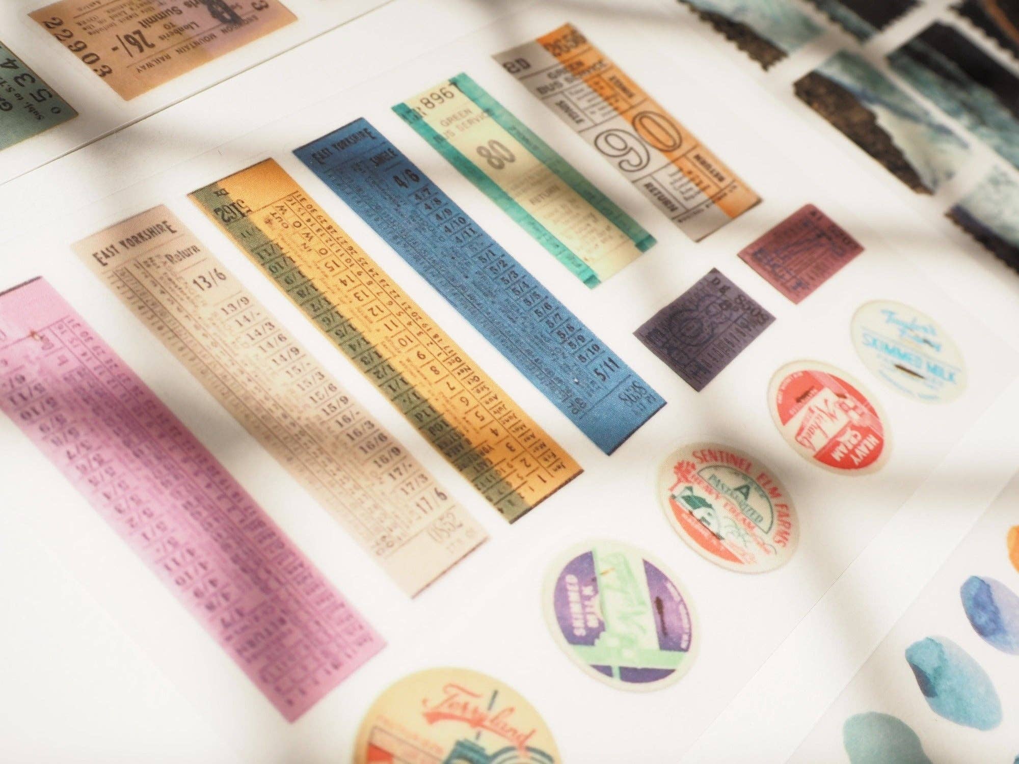 Little Forest Shop - Wholesale Sticker - Vintage tickets 2 sheets - Rub-on / Transfer Stickers 027 and 0282