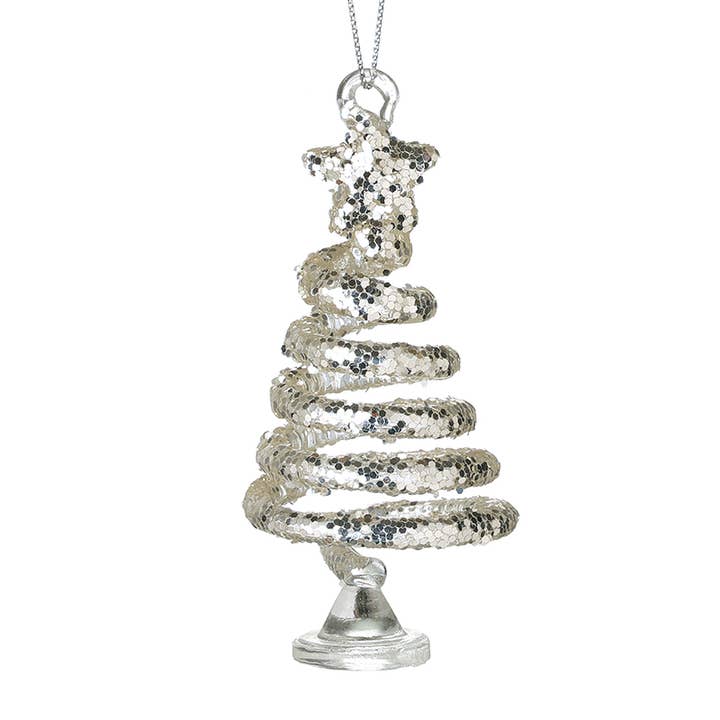 HANGING GLASS GLITTER SPIRAL TREE for wholesale by Heaven Sends