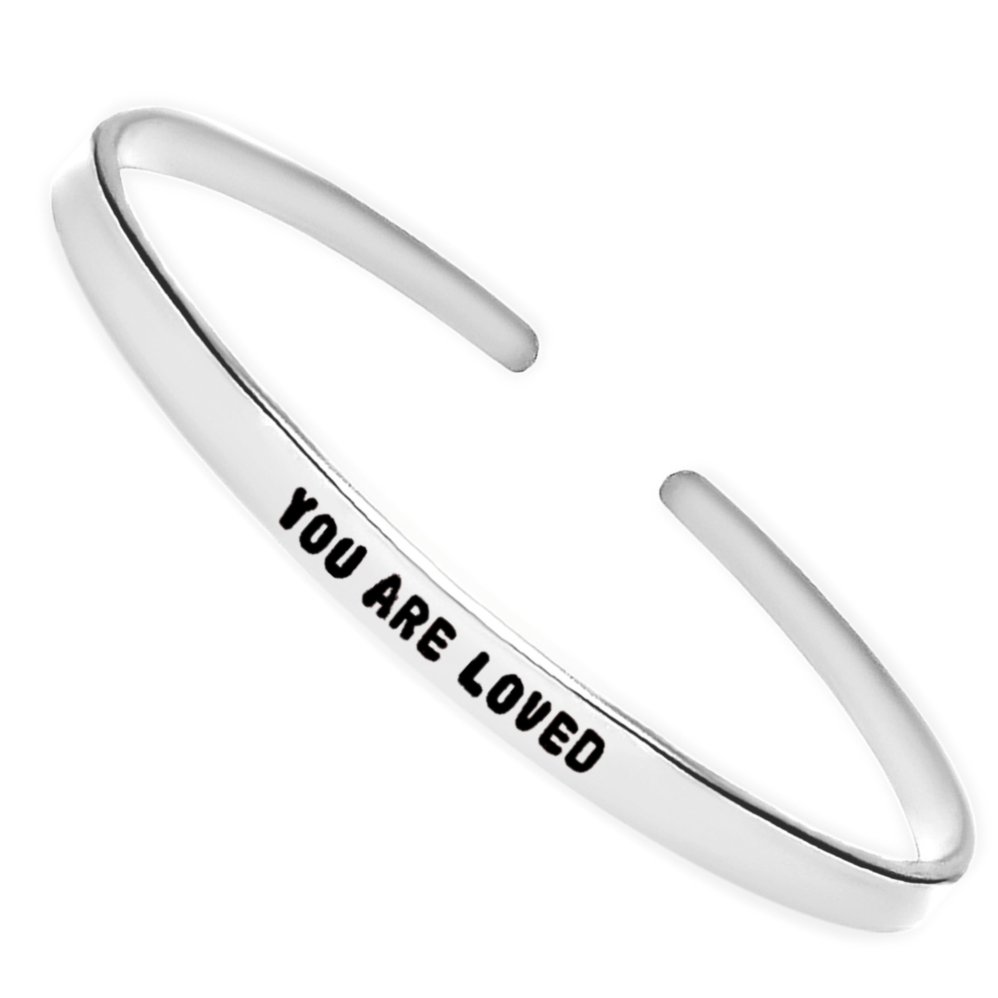 Camilla Limón - Wholesale Cuff Bracelet - You Are Loved Quote Dainty Stacking Engraved Cuff Bracelet0