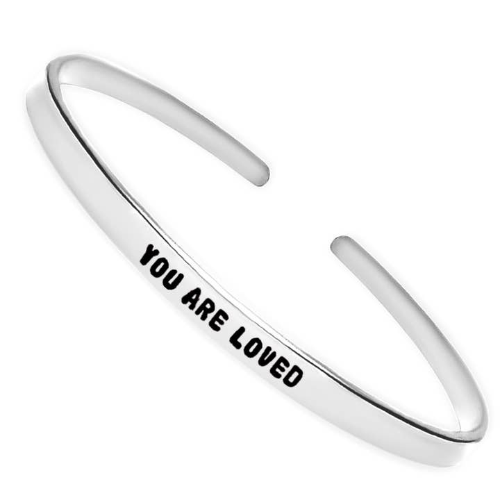 Camilla Limón - Wholesale Cuff Bracelet - You Are Loved Quote Dainty Stacking Engraved Cuff Bracelet