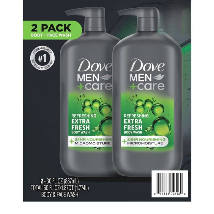 Majestic Wholesale - Wholesale Body Wash/Shower Gel - DOVE MEN+CARE BODY AND FACE WASH EXTRA FRESH 30OZ 2PK