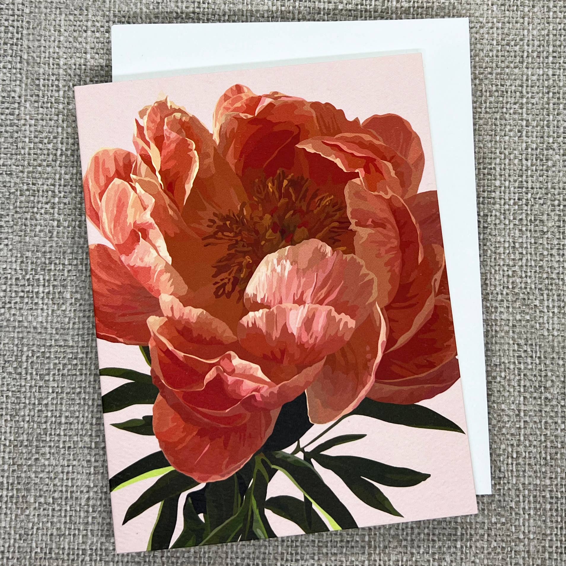 The Red Barn Press - Vente Carte de vœux classique - Carnet floral | Illustration botanique classique de pivoine rose3