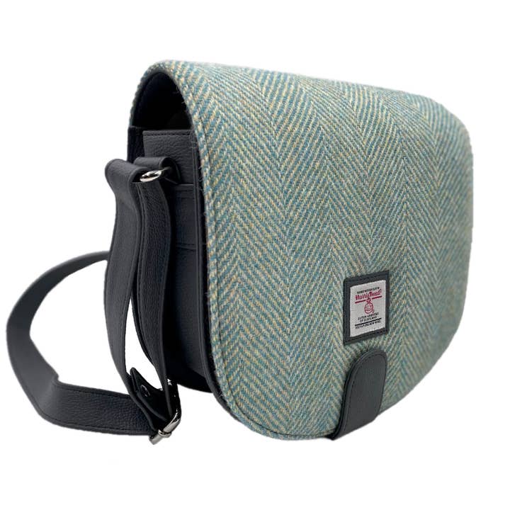 Harris Tweed Crossbody Bag Turquoise for wholesale by maccessori