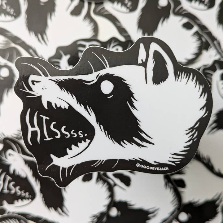 Goodbye Zach - Wholesale Phone & Laptop Stickers - Raccoon Hissing Sticker