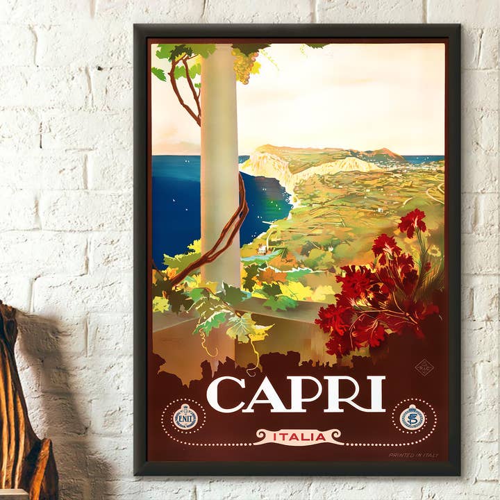 Vintage Capri Italy Travel Poster 1930s Wall Art Decor for wholesale by Vintage Wall Graphics