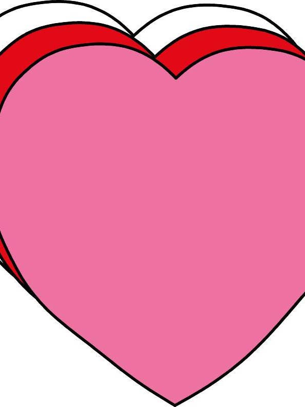 Large Tri Color Creative Foam Cut-Outs - Heart for wholesale by Creative Shapes Etc.