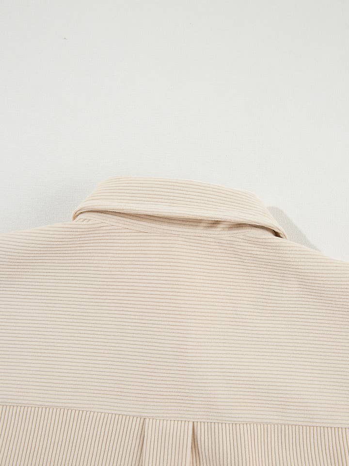 Babs + Birdie – Engroshandel Skjortejakke/shacket – til kvinder – Vivi | Hundetandsfløjl Patchwork Flap Lomme Shacket2