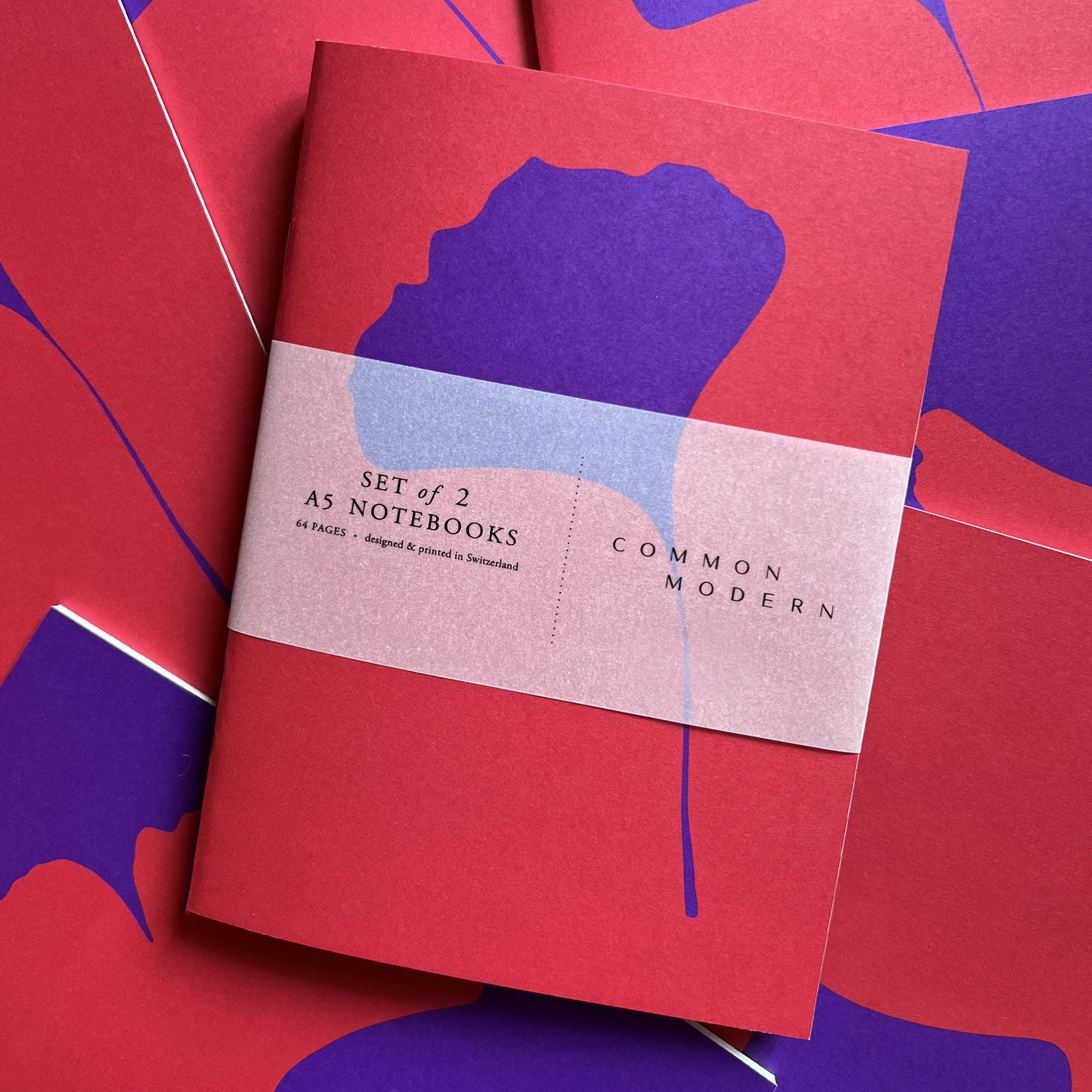 Common Modern - Wholesale Notebook - Ginkgo-Genta A5 Notebook Set of 2 | Notebooks | Stationery2