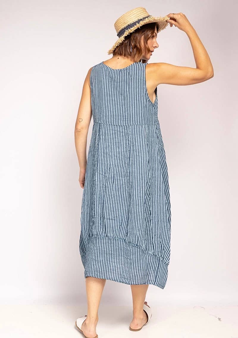 LINEN & COTTON HOUSE - Wholesale Dress - Women's - ROBE EN LIN 322 8119 RAYÉE PRINTEMPS ÉTÉ VÊTEMENTS14