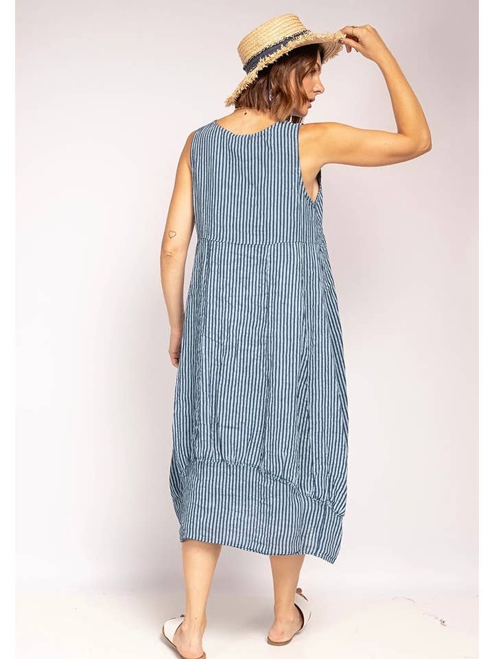 LINEN & COTTON HOUSE - Wholesale Dress - Women's - ROBE EN LIN 322 8119 RAYÉE PRINTEMPS ÉTÉ VÊTEMENTS14