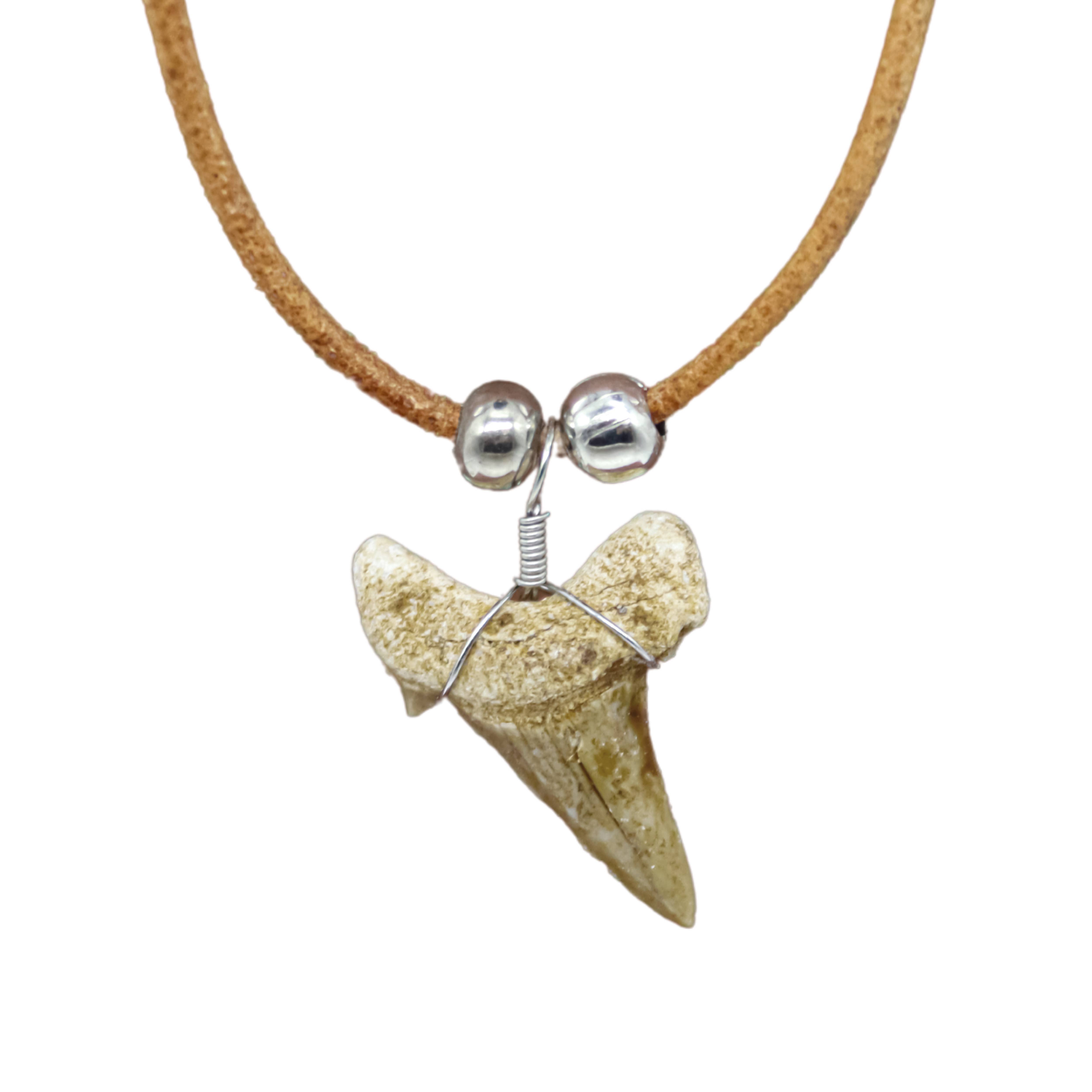 Natalia - Wholesale Pendant/Charm Necklace - Shark Tooth Necklace - Fossil Sharks Teeth with Leather Cord15