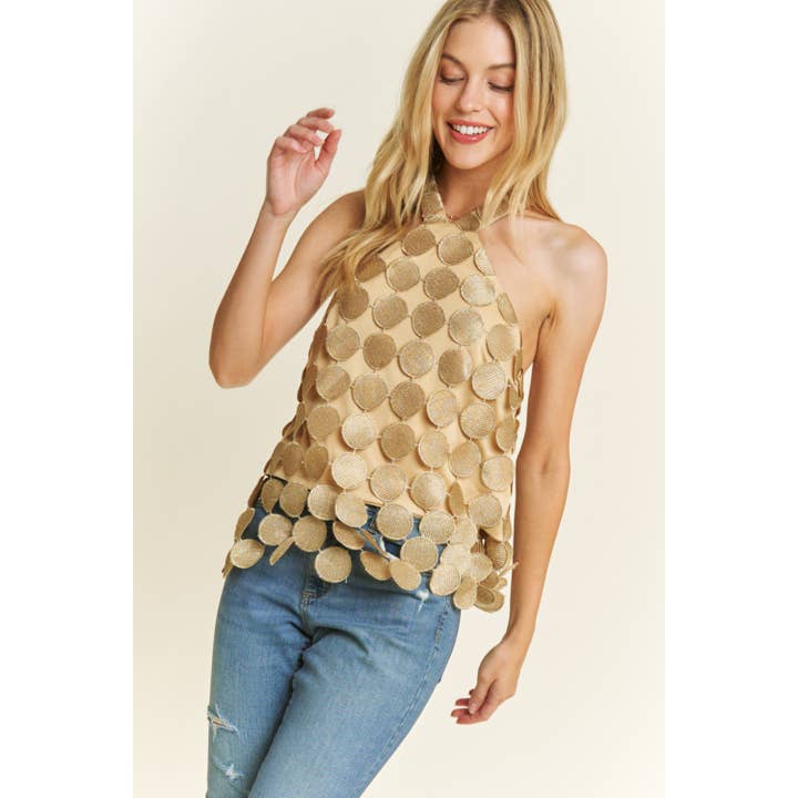 Sweet Generis - Wholesale Tanktop - Dames - Vintage cropped haltertop met circulaire haakwerk en franjes4