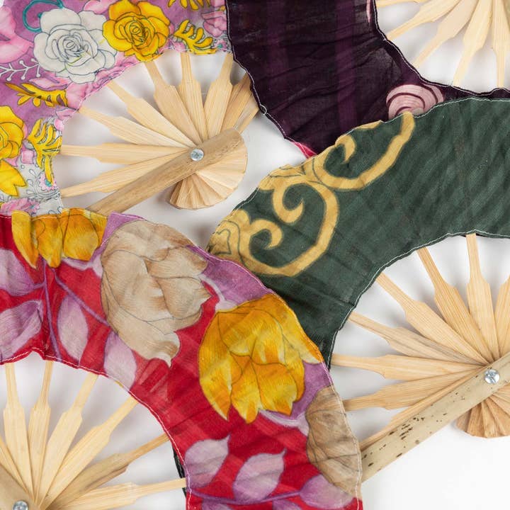 Ten Thousand Villages - Wholesale Handheld Folding Fan - Sari Folding Fan3