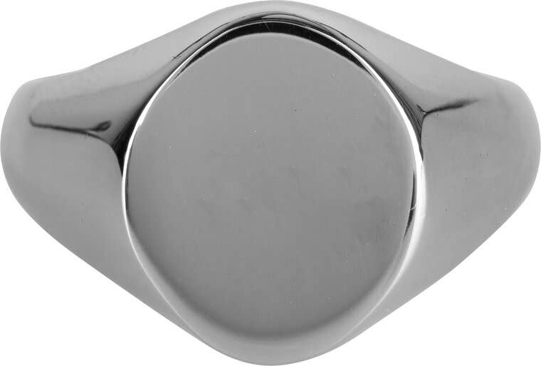 Charmin's Ringen - Vente Chevalières - Bague chevalière ovale large pour homme Charmin's Ringen en acier R9700