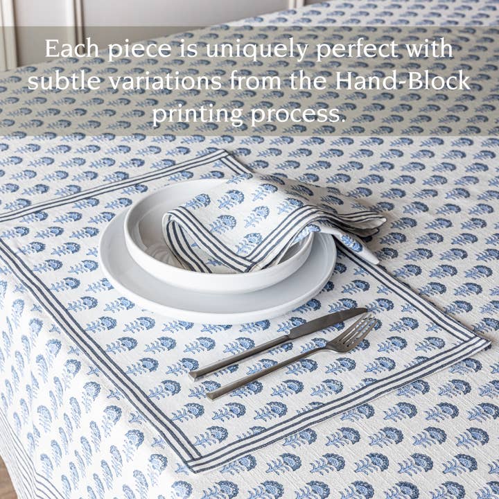 over&back - Wholesale Placemat - Artisan Hand-Blocked Placemats – 100% Cotton – Set of 414