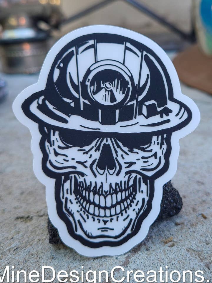 Miner Skull Sticker for engroshandel hos Mine Design Creations