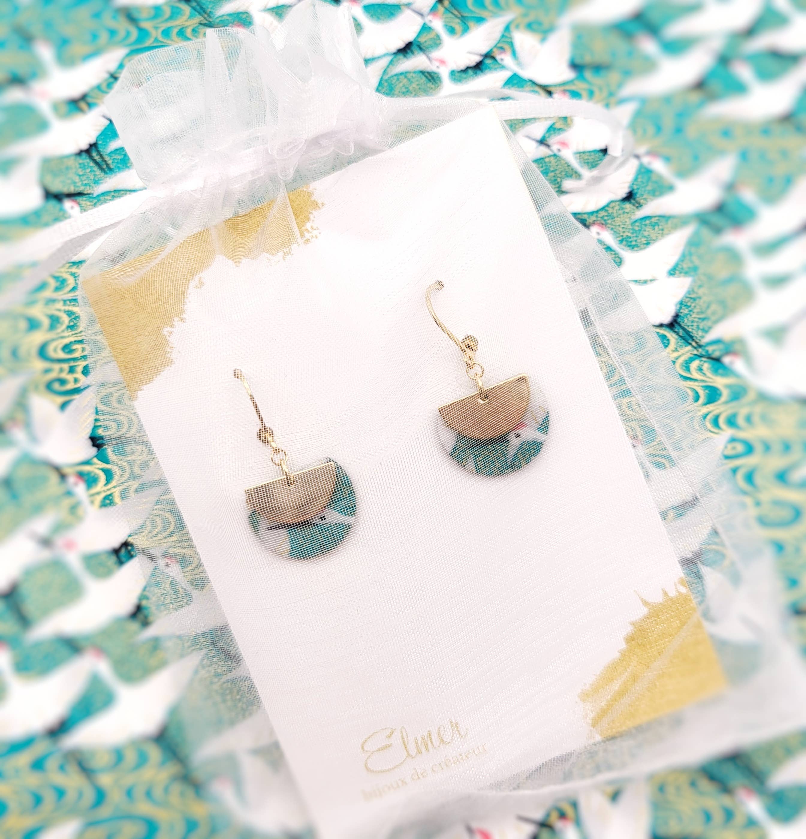 Elmer - Vente Boucles d'oreilles pendantes - Boucles d'oreilles petites BOTO / 2 couleurs1