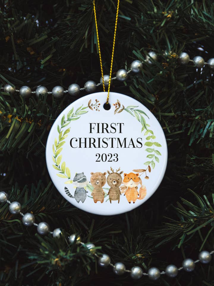 El primer adorno navideño con forma de animal del bosque para bebés 2023 para venta al por mayor de The Jewelry Bx