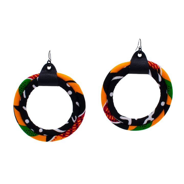 Cloth & Cord, LLC - Wholesale Dangle Earrings - Kente Print Earrings | Mud cloth print Earrings