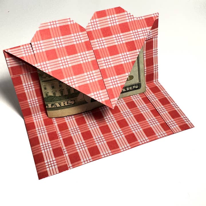 Handmade Aloha Kauai - Wholesale Envelopes - Handmade Origami Heart Envelope - Palaka Print7