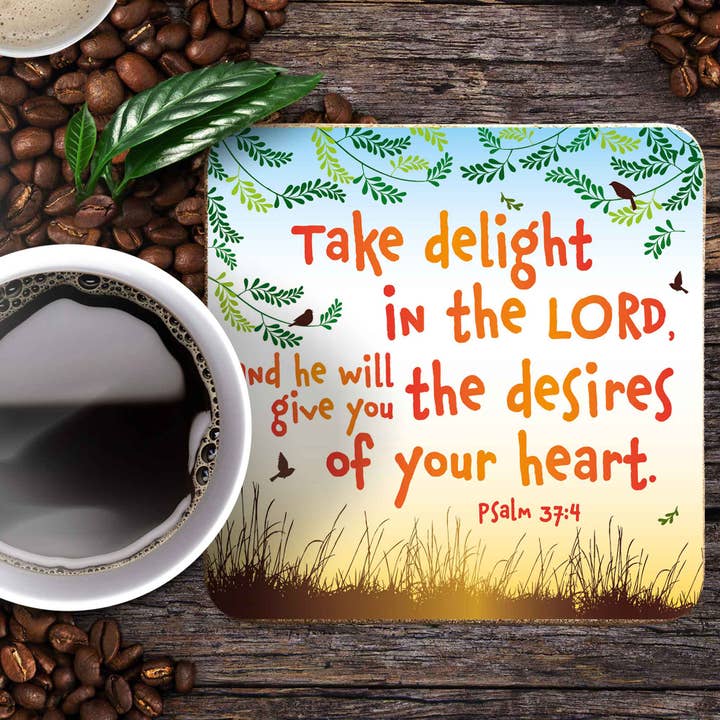 Just Cards Direct - Wholesale Coasters - Take Delight in the Lord - Christian Coaster
