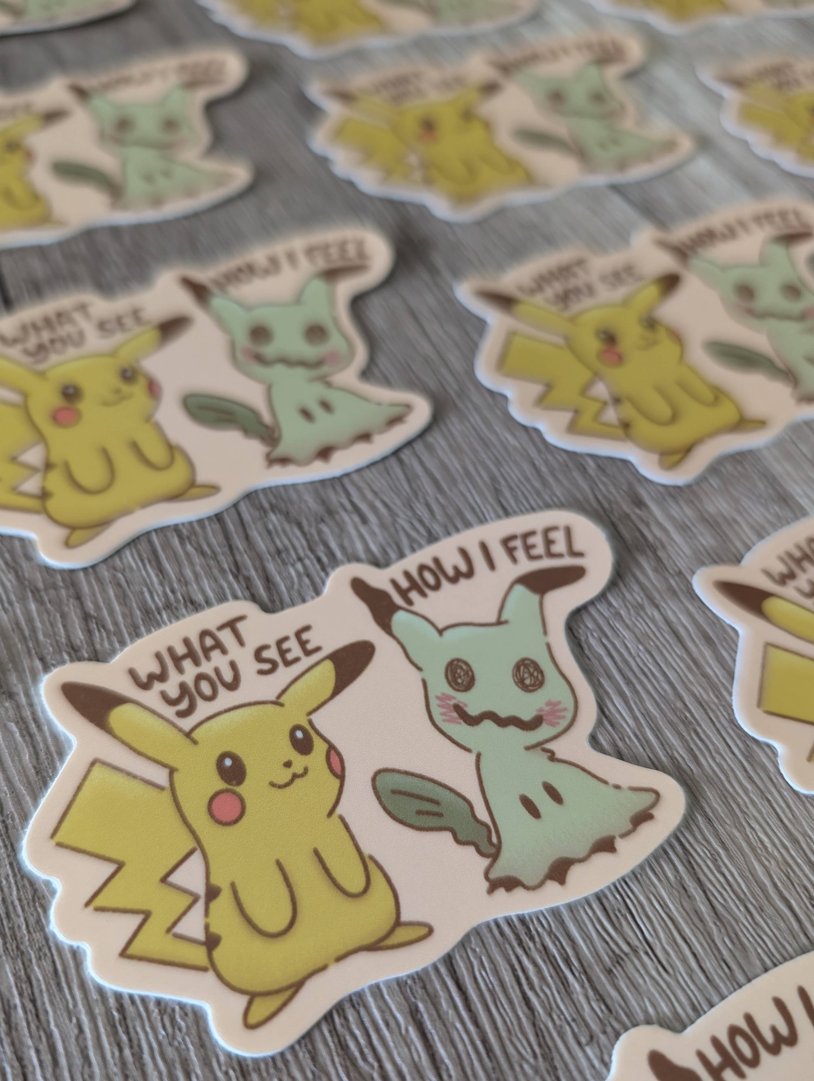Sadsquatch - Wholesale Sticker - Pikachu Mimikyu Masked - Cute Pokémon Nintendo Vinyl Sticker2