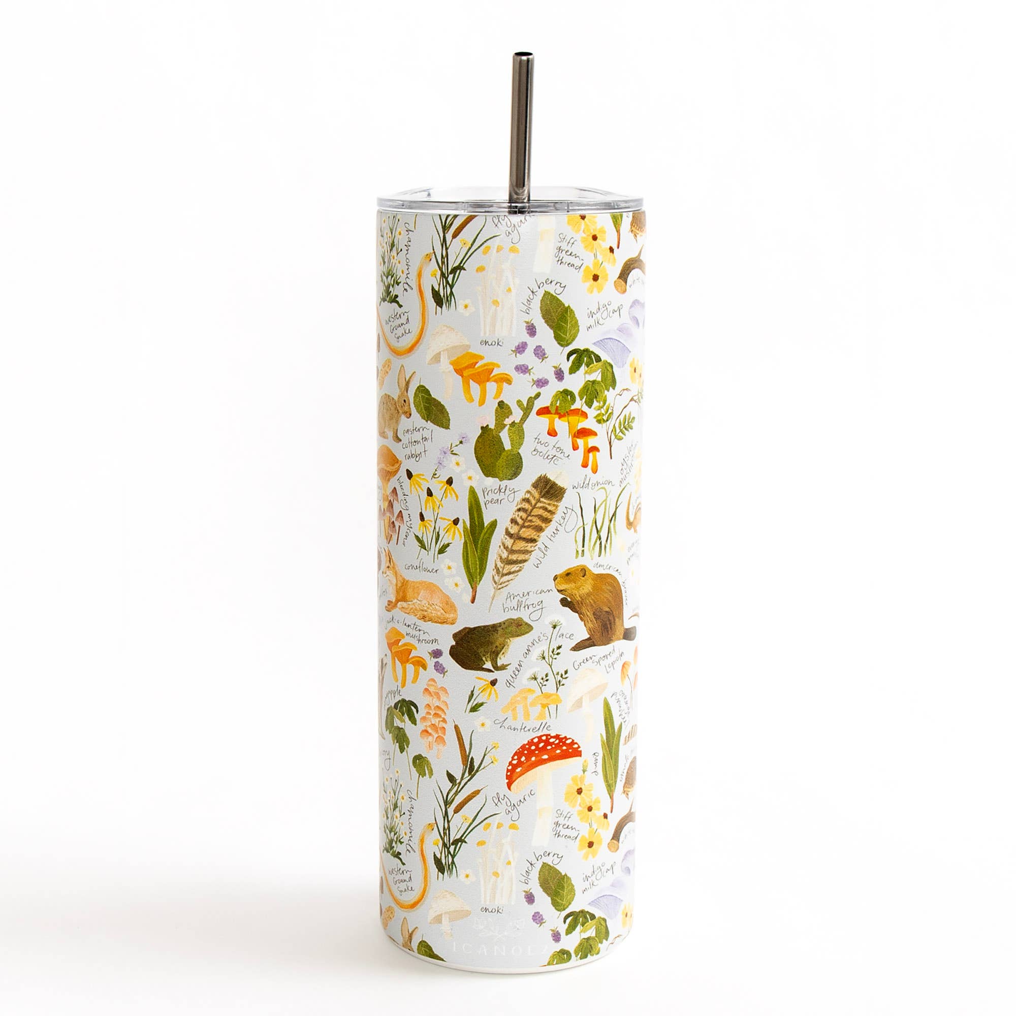 1canoe2 | One Canoe Two Paper Co. - Wholesale Insulated Mug/Tumbler - Flora & Fauna 20oz Stainless Steel Skinny Tumbler2