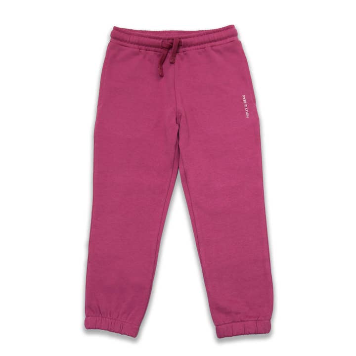 Biologische Katoenen Alledaagse Framboosroze Joggingbroek voor wholesale door Holly and Beau