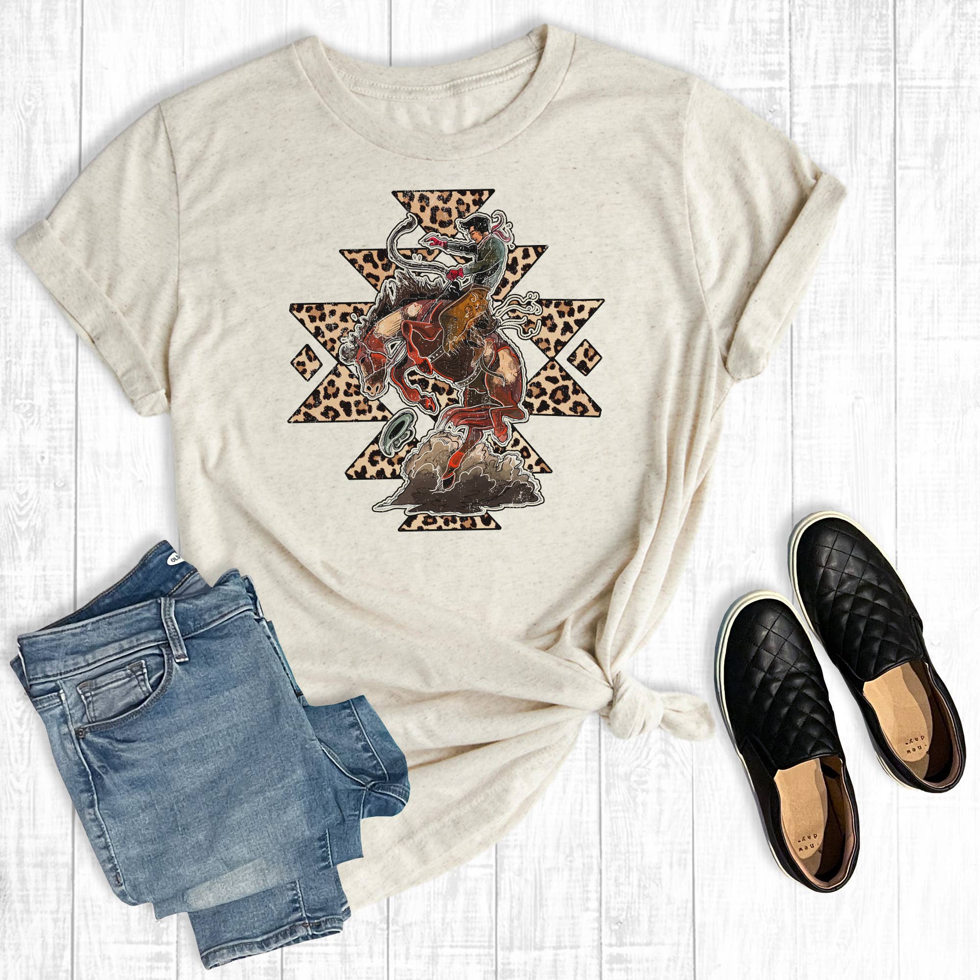 Oat Aztec Leopard Bucking Horse for wholesale on Faire0