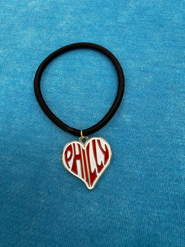 Philly Heart Ponytail Holder for wholesale by Just C