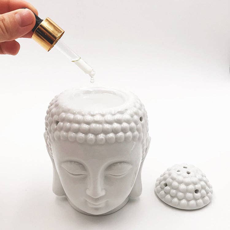 D SCENT - Wholesale Wax Warmer - White Thai Buddha Head Wax Warmer / Oil Burner1