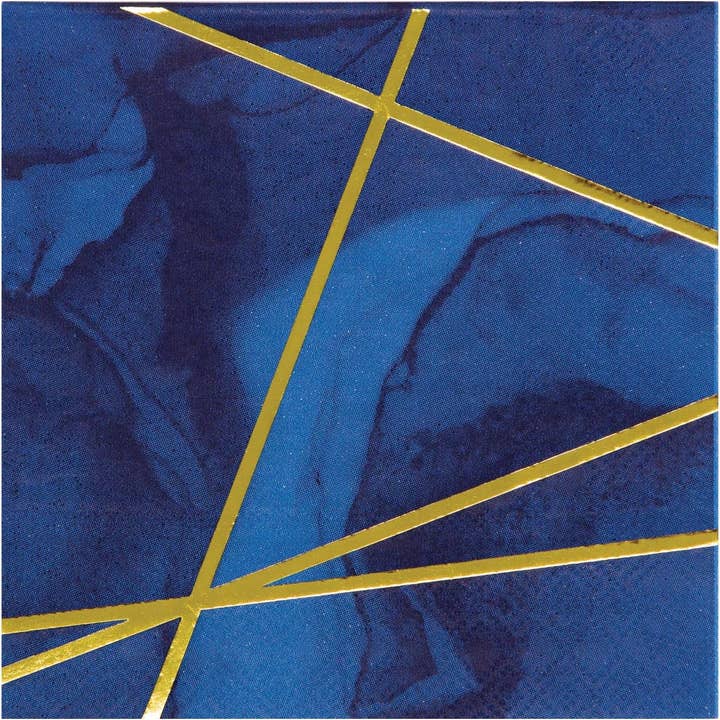 LN 16CT 3P FOLIE MARINEBLÅ GULD GEODE for engroshandel hos Party Hunterz LLC