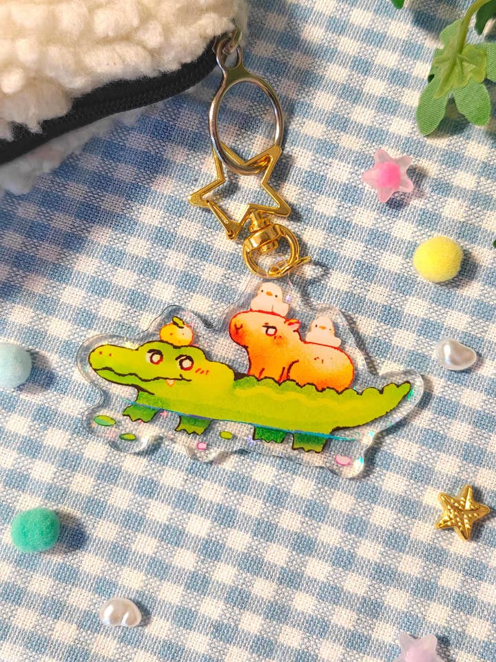 Cute Acrylic Keychain - Swamp buddies for wholesale by Hokeii Pokeii
