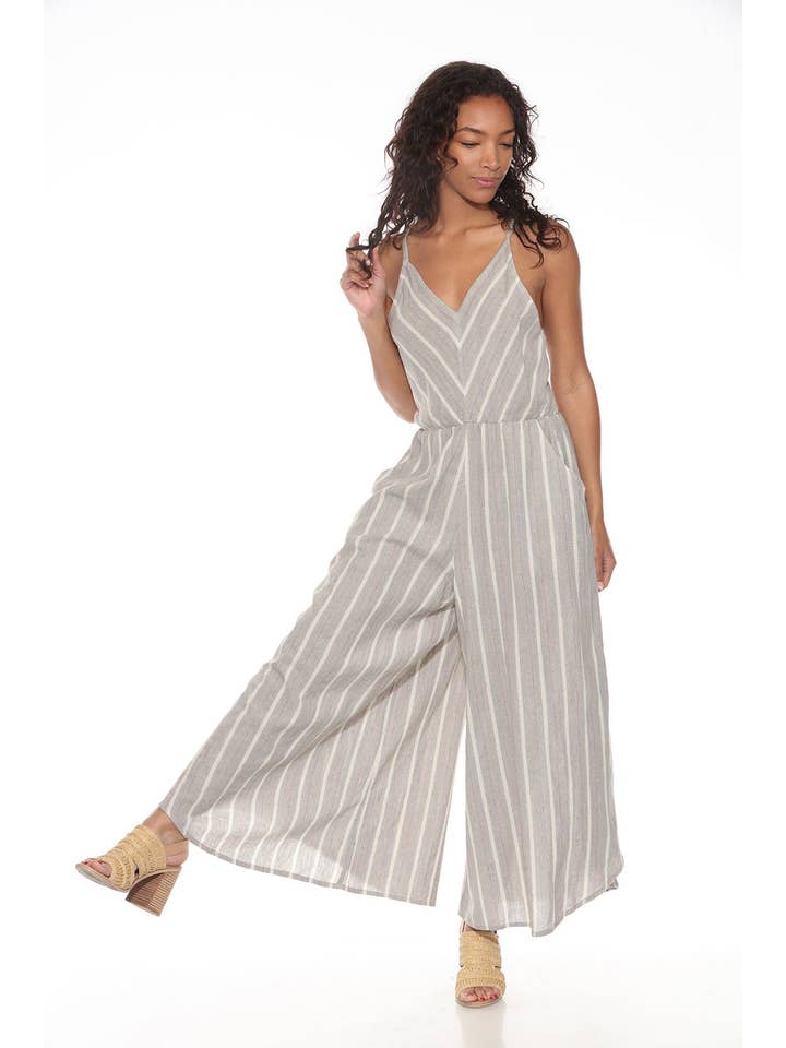 Lakhays Collection Inc. – Macacão - Mulher por atacado – Macacão Palazzo às Riscas3