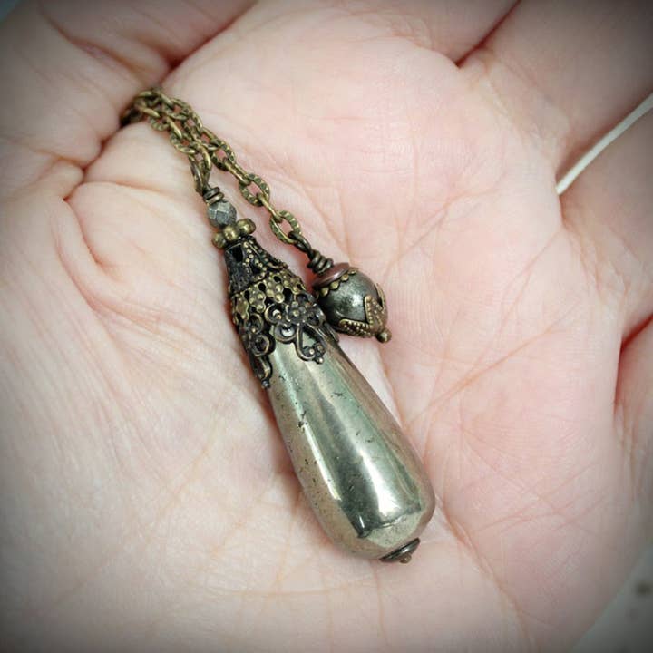 Circa 1890 - Wholesale Meditation Supplies - Pyrite Jewelry Pendulum | Abundance and Protection3