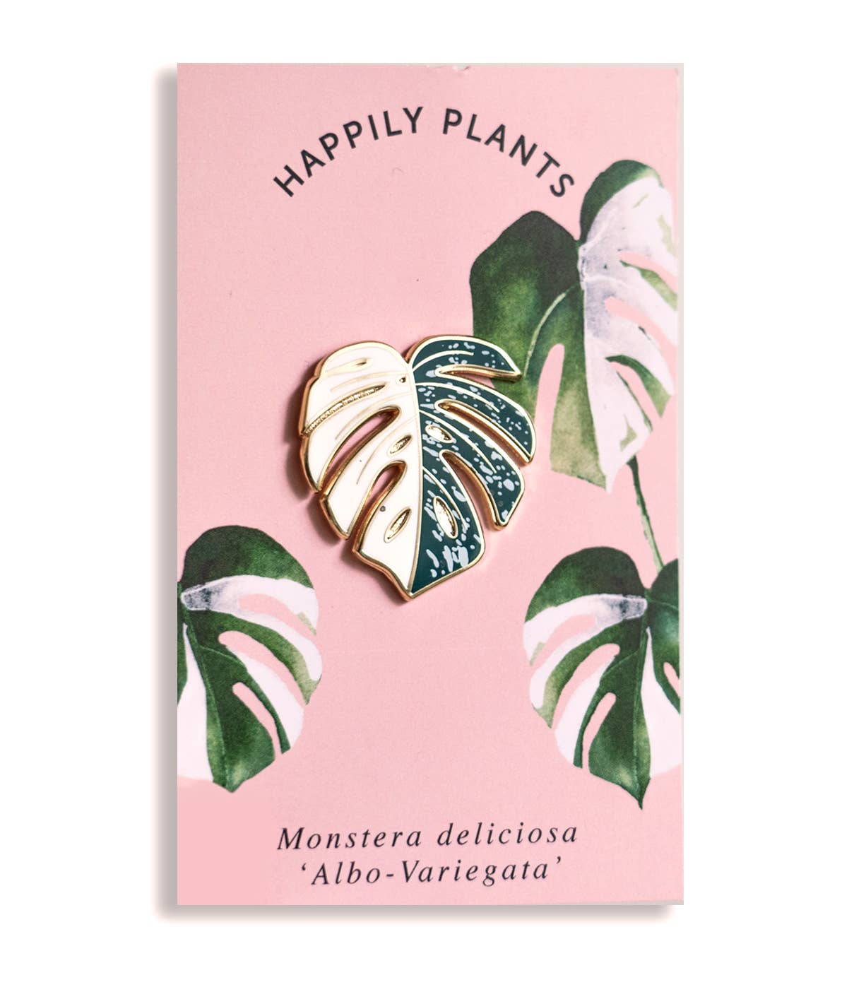 Happily Plants - Wholesale Lapel Pin/Button - Variegated Monstera Albo Plant Enamel Lapel Pin8