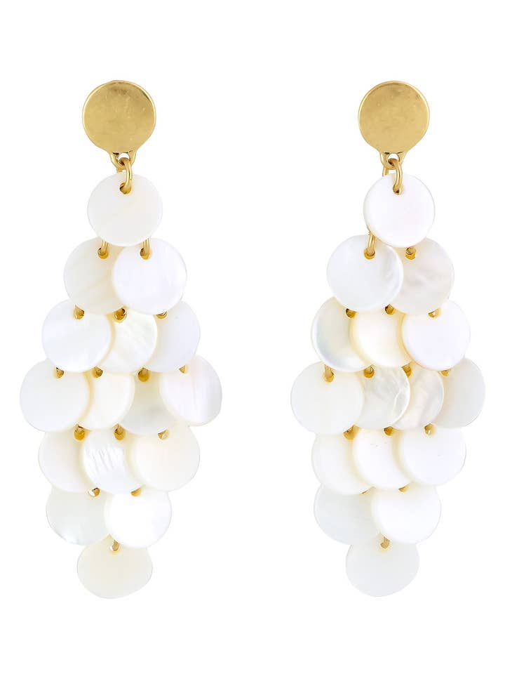 Dauplaise Jewelry - Golden Seashell Radiance Earrings for wholesale by caroldauplaisejewelry