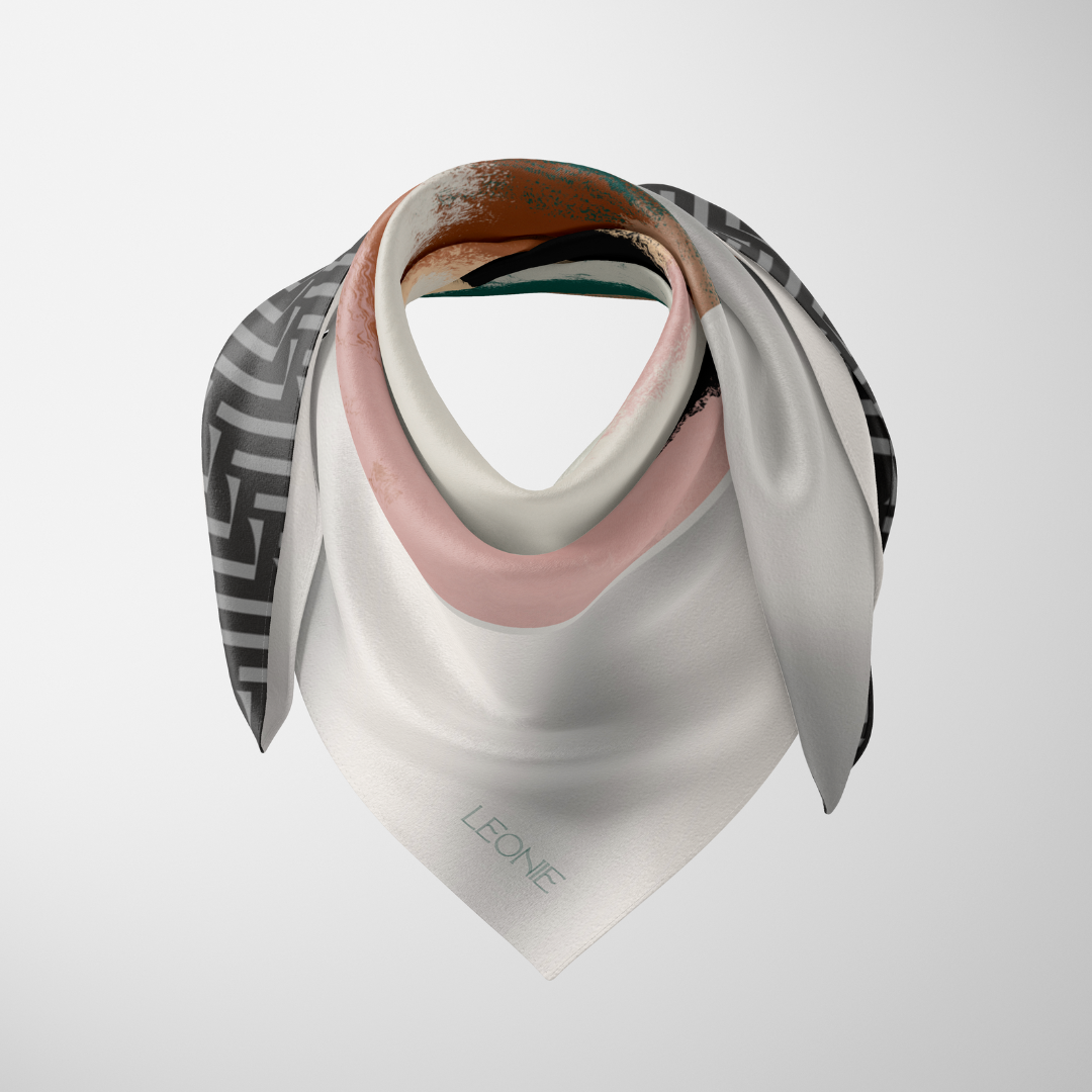 Leonie - Wholesale Scarf - Women's - Odette in Deep Sea, 90cm Silk Scarf1