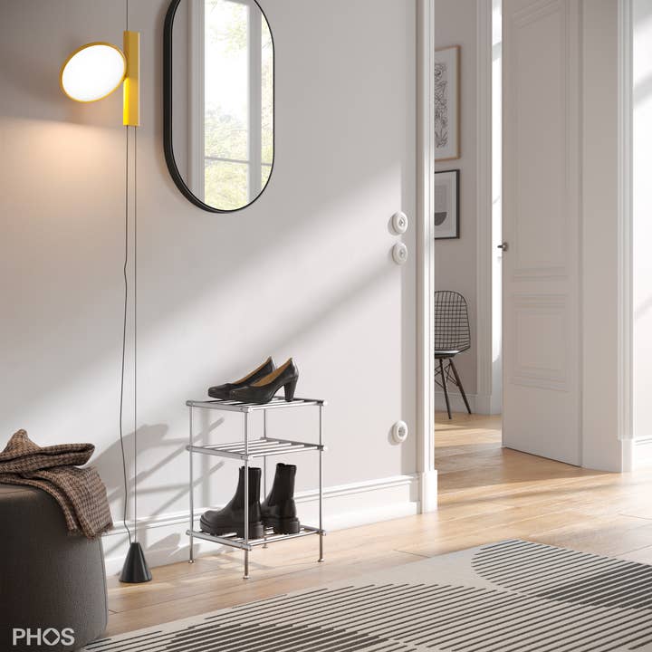 PHOS Design GmbH - Wholesale Shoe Rack - Narrow high shoe racks made of solid stainless steel, free-standing2