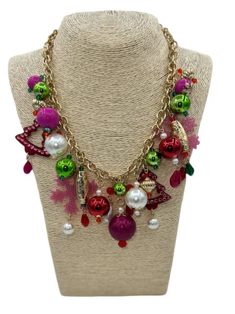 Collar de árbol de Navidad adornado con dijes para venta al por mayor de Liza Byrd