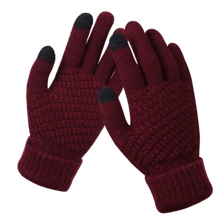 Thickened Anti-Slip Warm Touch Screen Knitted Gloves for wholesale by Sheer Trend